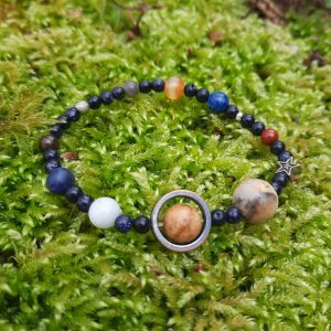 Blue Goldstone solar system crystal bracelet